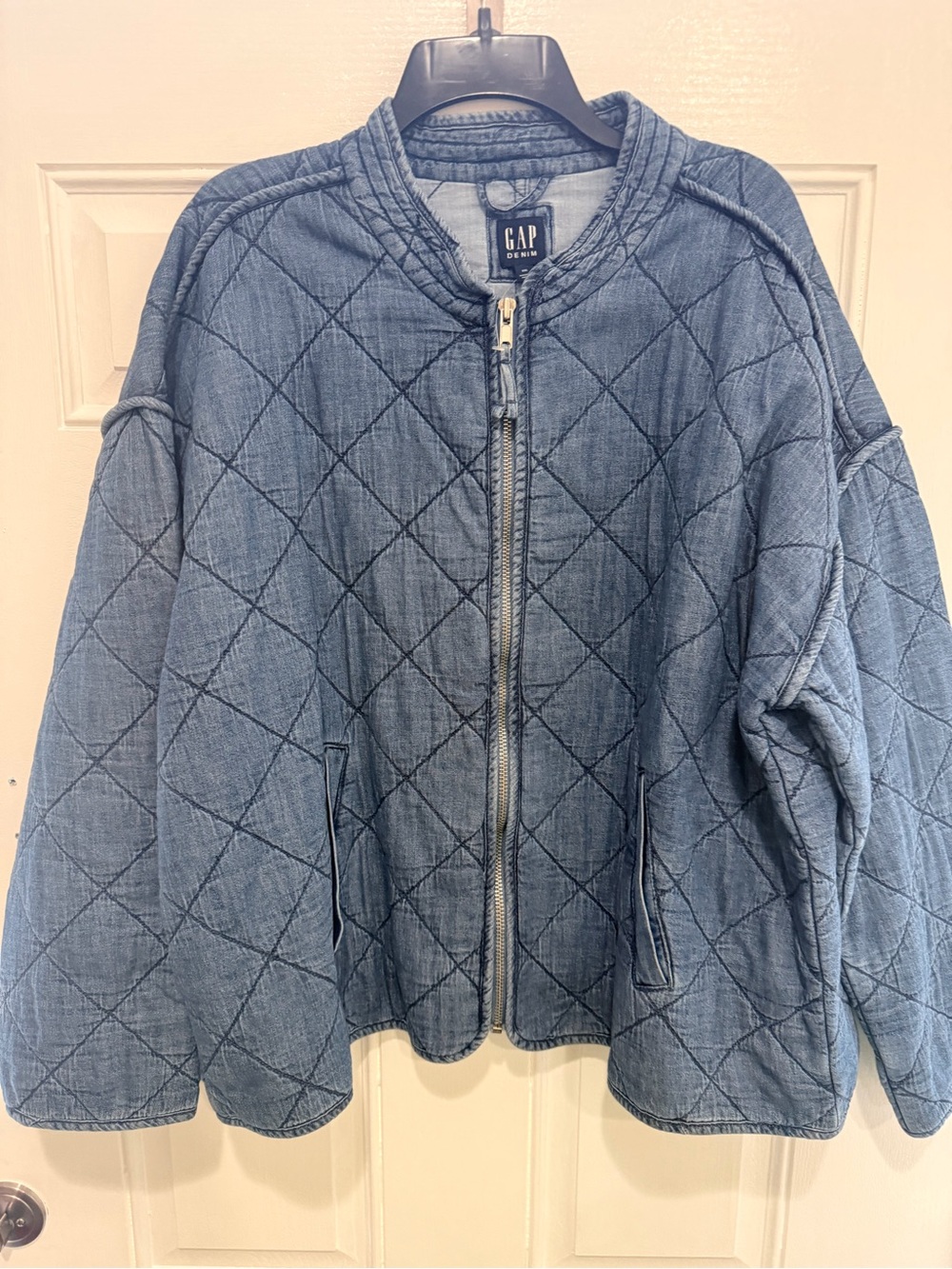 GAP Denim Quilted Jacket - Blue - Picture 2 of 4